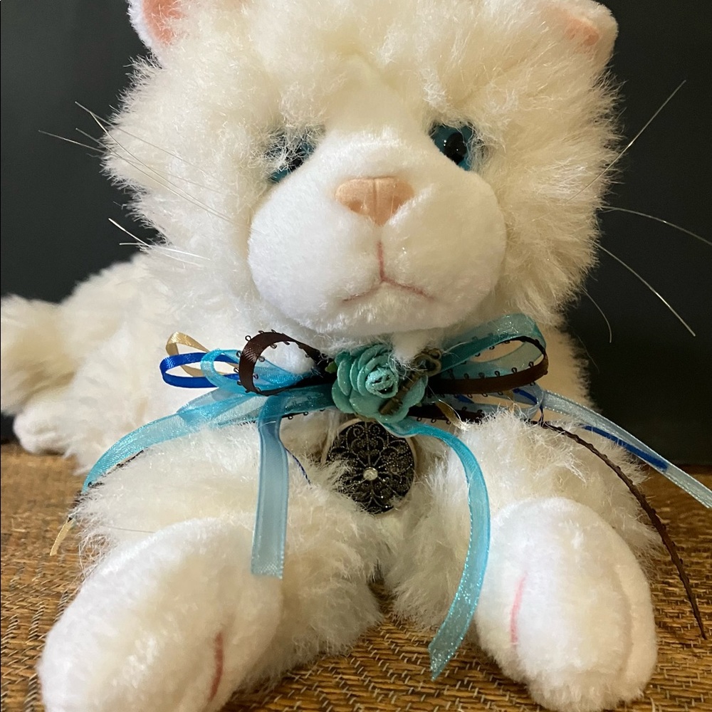 Stuffed animal with a handmade bow